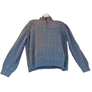 G.H.Bass Knit Pullover Sweater Mans 2XL Blue Heavyweight Long Sleeve Made in USA